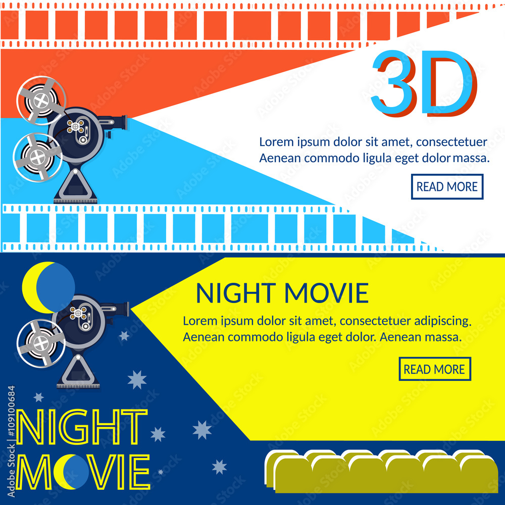 Fototapeta premium Cinema banners movie night movie premiere