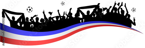 Fußball Fans Silhouette Jubel Stadion Frankreich Flagge