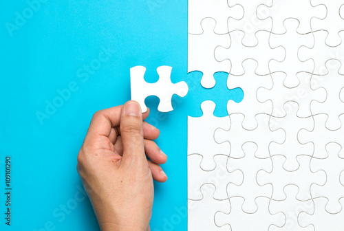 White jigsaw puzzle photo