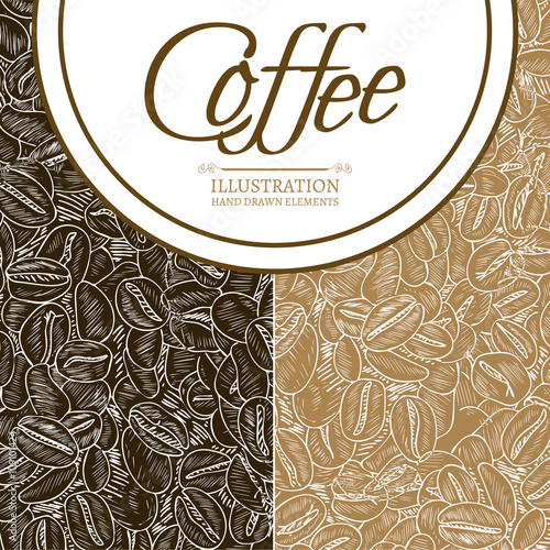 Black coffee and cappuccino concept roasted coffee beans