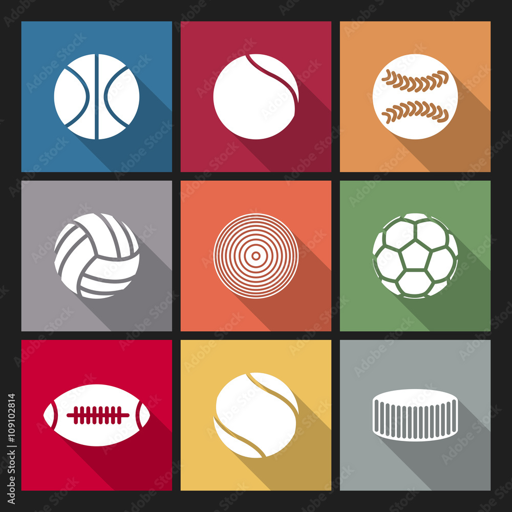 Fototapeta premium Icons balls, vector illustration.