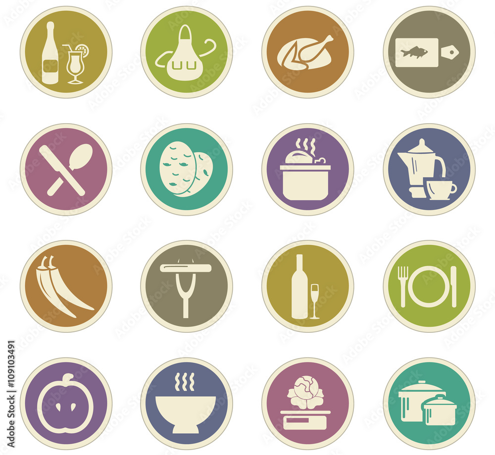 Food and kitchen icons set Food and kitchen icons set