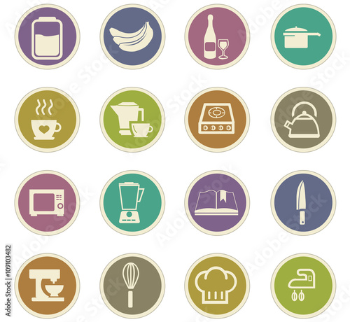 Food and kitchen icons set