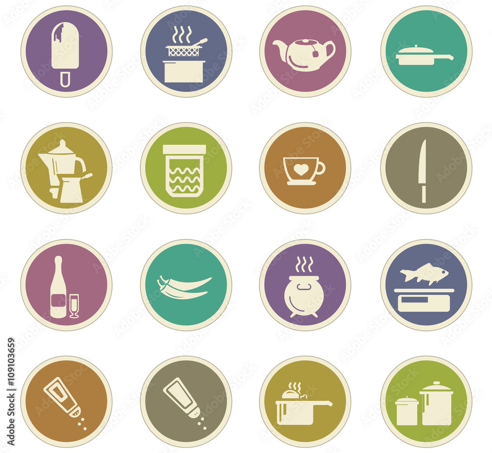 Food and kitchen icons set Food and kitchen icons set