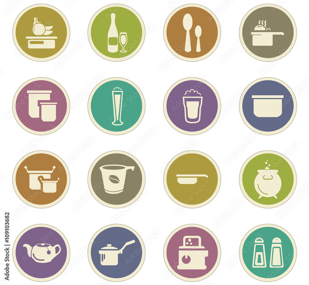 Food and kitchen icons set Food and kitchen icons set