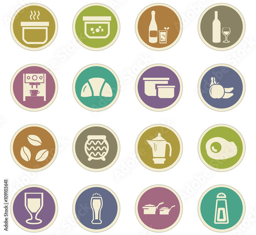Food and kitchen icons set