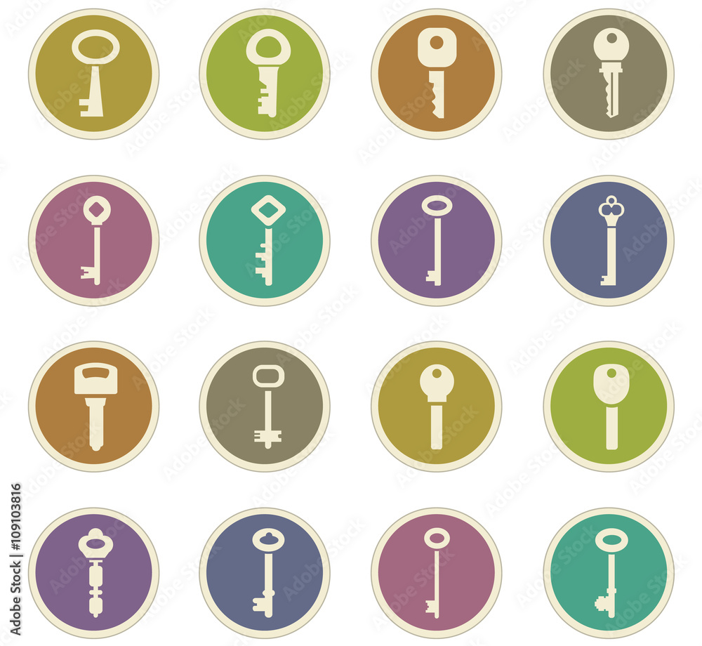 Lock and Key icons set