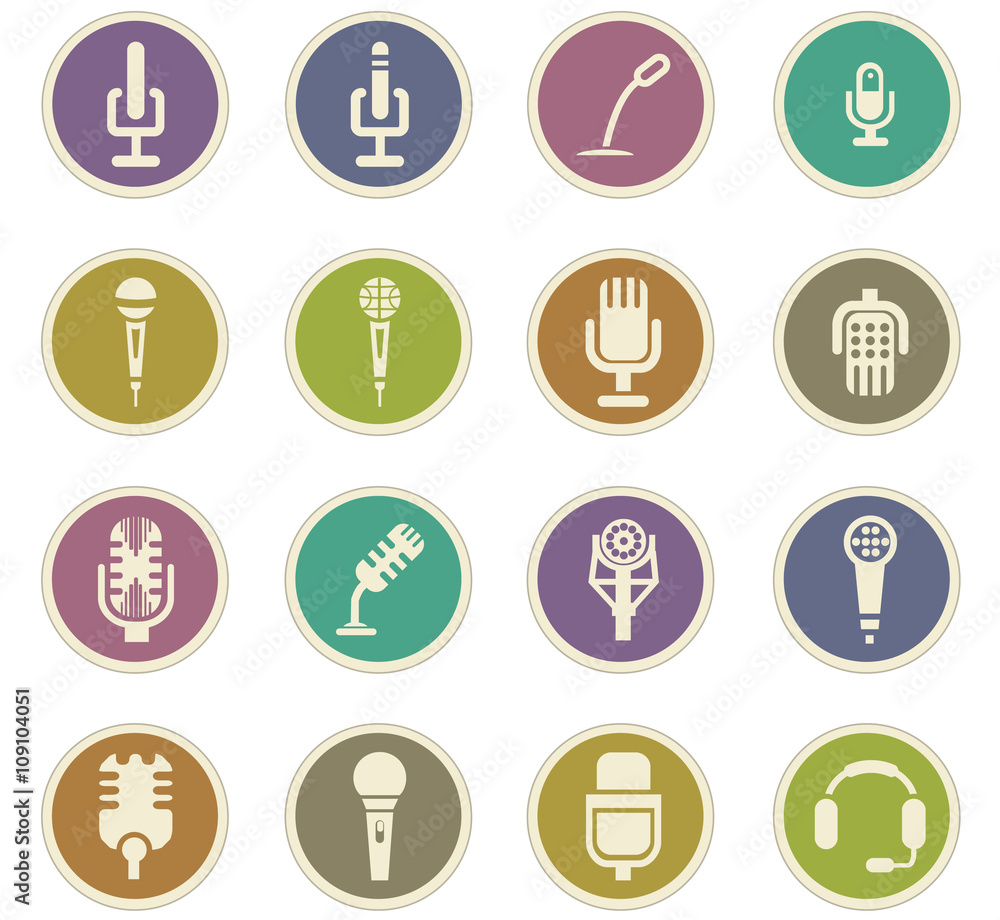Microphone icons set Microphone icons set