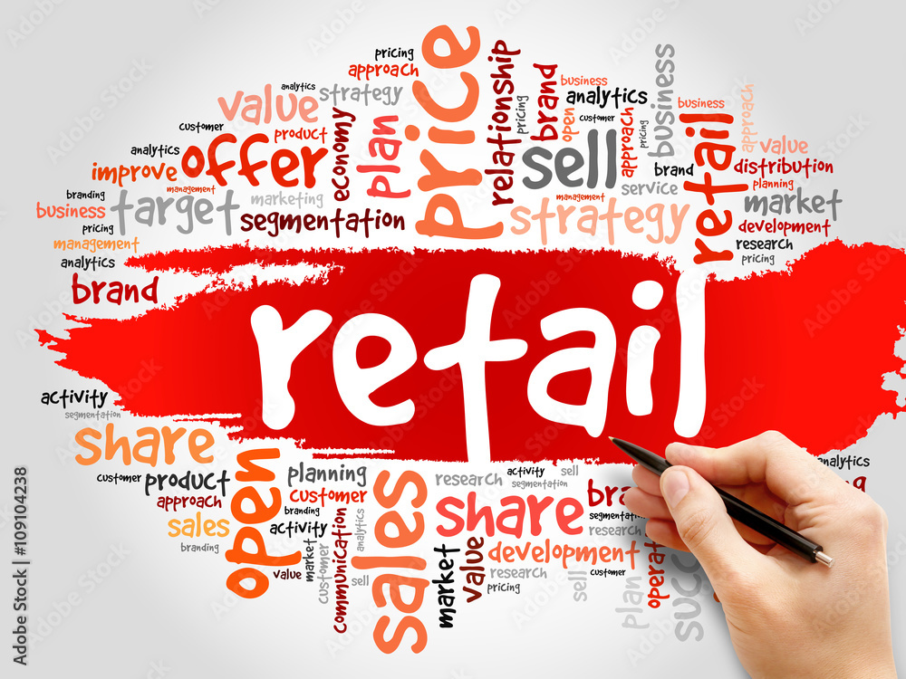 Retail word cloud, business concept Retail word cloud, business concept