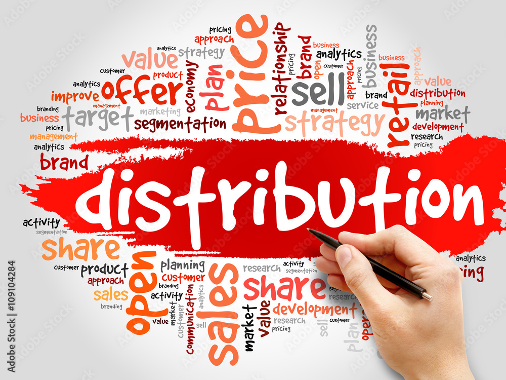 Distribution word cloud, business concept Distribution word cloud, business concept