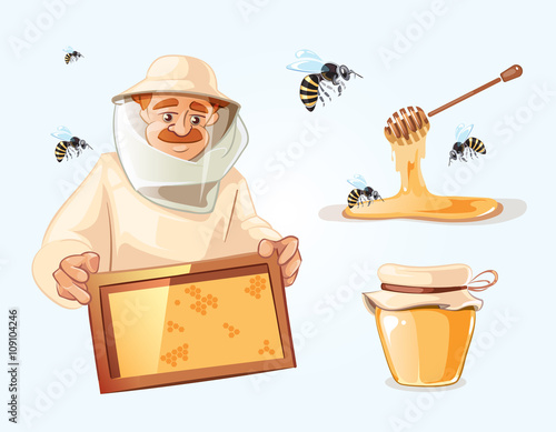 Apiary vector illustrations