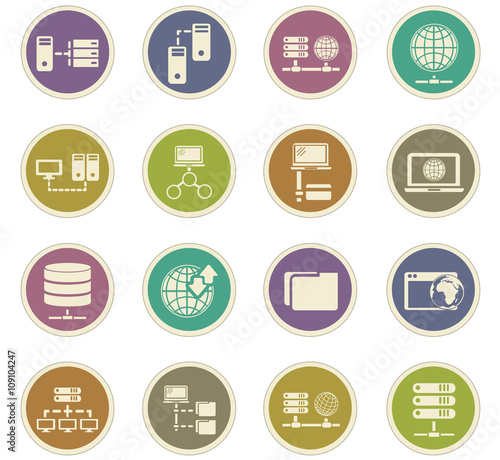 Internet, server, network icons set