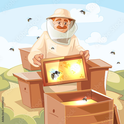 Apiary vector illustrations