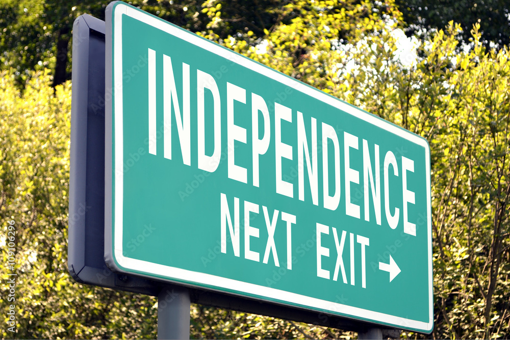 Independence - next exit sign