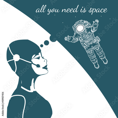 Love in the space pop art poster