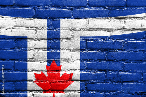 Photography Flag of Toronto, painted on brick wall