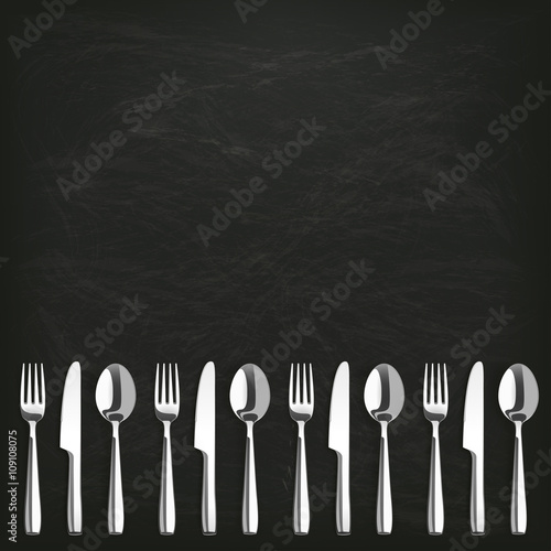 Blackboard Knifes Forks Spoons