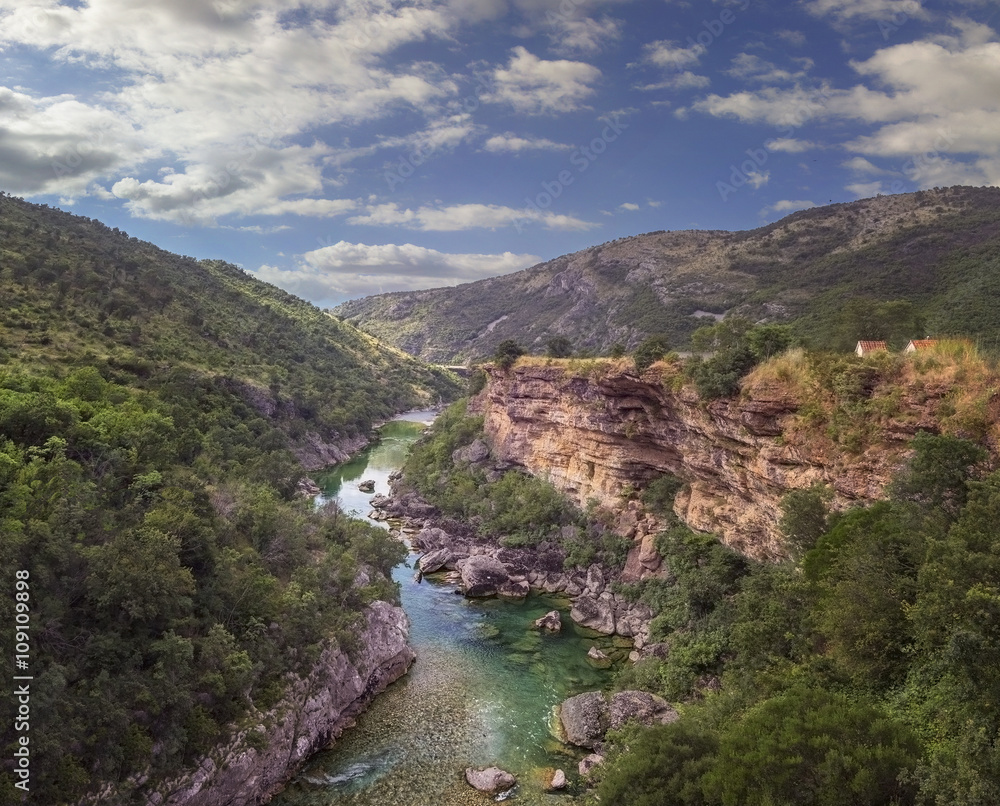 Canyon of river Tara in Montenegro / Scenic panoramic view of the canyon of the river Tara in Montenegro 