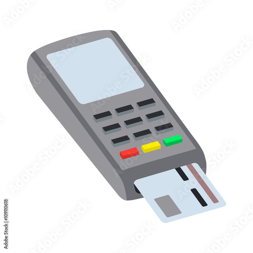 Illustration pos machine or credit card terminal