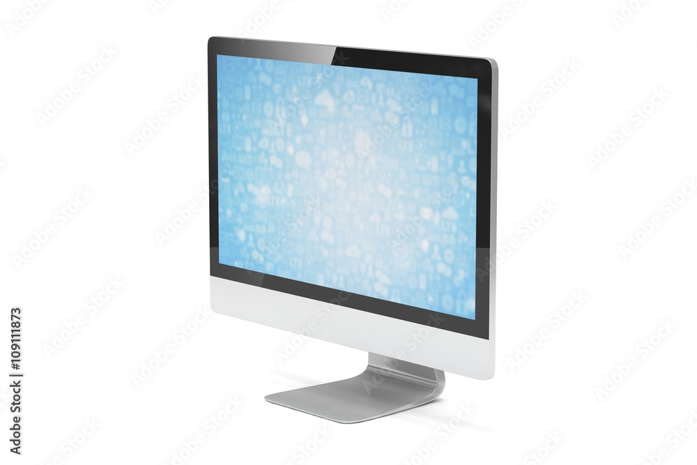 Modern Screen Monitor. 3d rendering. Modern Screen Monitor. 3d rendering.