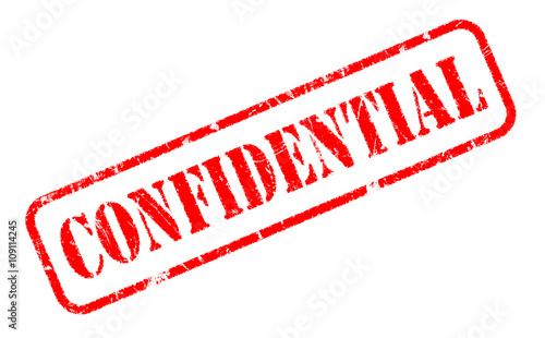 CONFIDENTIAL rubber stamp text on white background