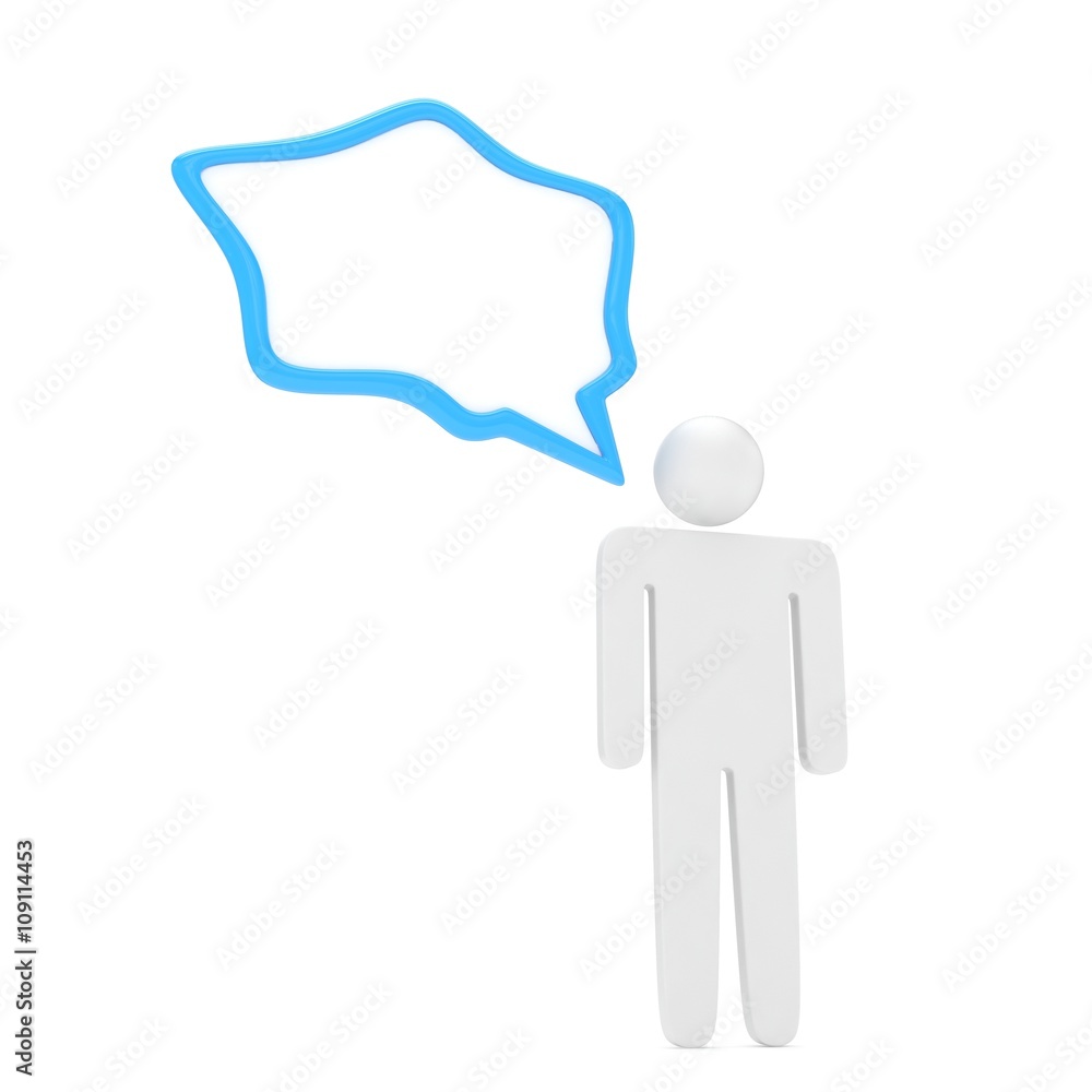 3d man with talk bubbles isolated over a white background. 3d rendering. 3d man with talk bubbles isolated over a white background. 3d rendering.