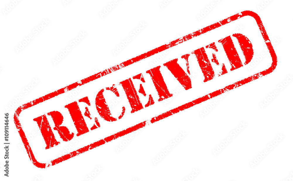 RECEIVED rubber stamp text on white background RECEIVED rubber stamp text on white background