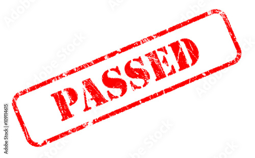 PASSED rubber stamp text on white background