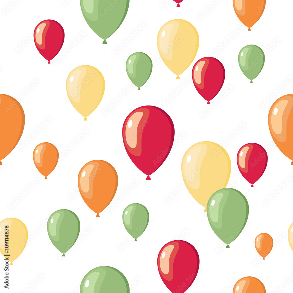 Vector party flat balloons pattern. Vector party flat balloons pattern.