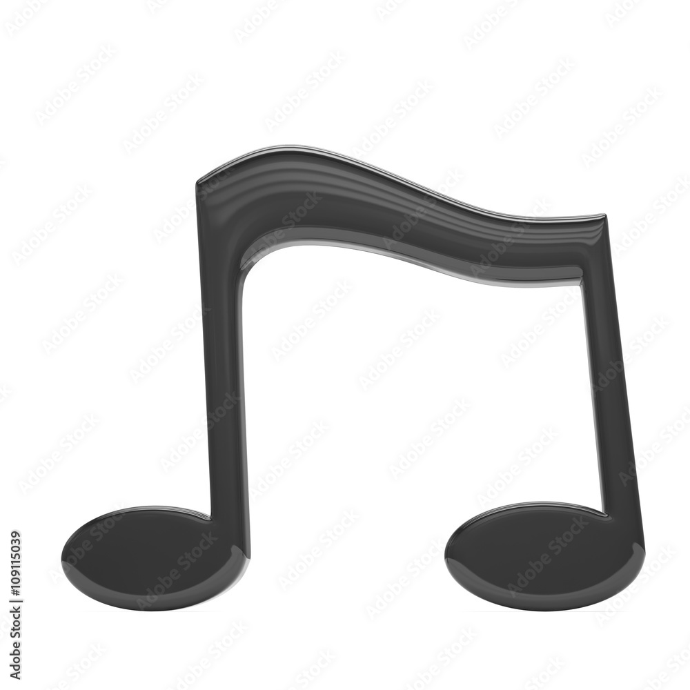music note, on white. 3d rendering. music note, on white. 3d rendering.