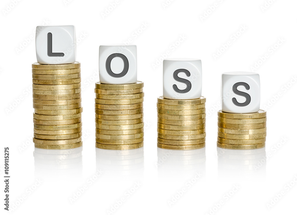 Coin stacks with letter dice - Loss Coin stacks with letter dice - Loss