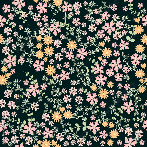 Seamless ditsy. Floral pattern. Flowers background. Vector illustration.