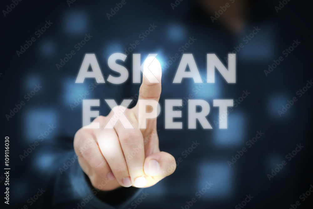 Businessman touching Ask An Expert Businessman touching Ask An Expert