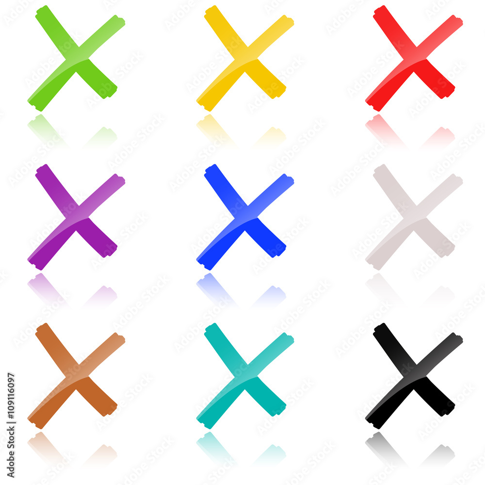 Obraz premium colored crosses collection