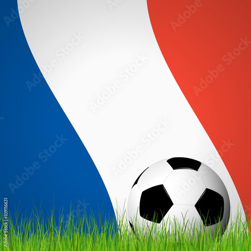 soccer ball in front of france flag