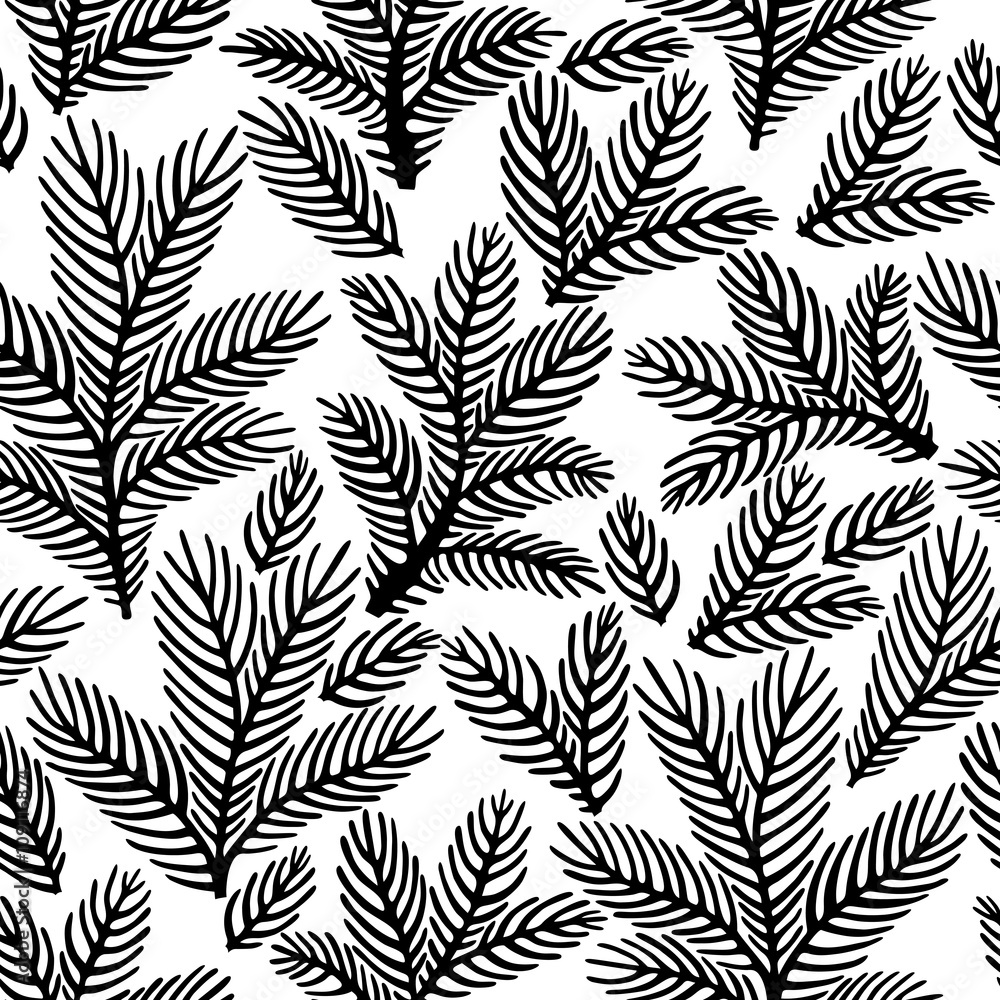 Beautiful monochrome floral ornament. Vector seamless pattern. Beautiful monochrome floral ornament. Vector seamless pattern.
