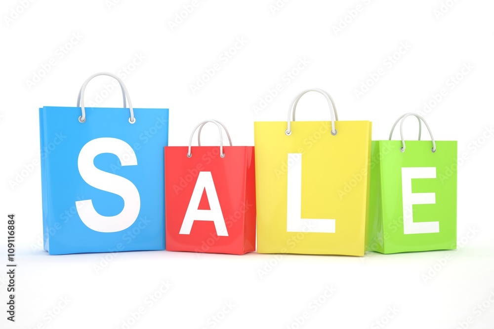 sale written on shopping bag. 3d rendering. sale written on shopping bag. 3d rendering.