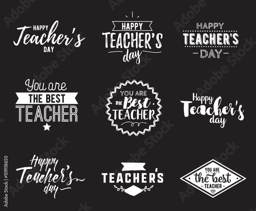 Happy teachers day vector typography.