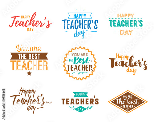 Happy teachers day vector typography.