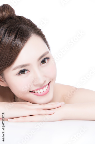 Charming woman Smile face