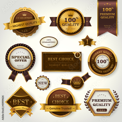 premium quality labels set