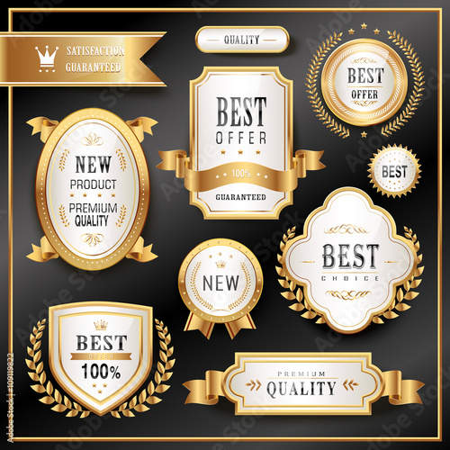 golden premium labels