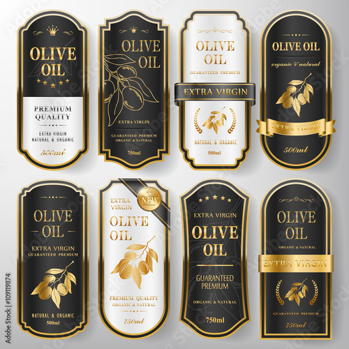 premium olive oil labels set photo