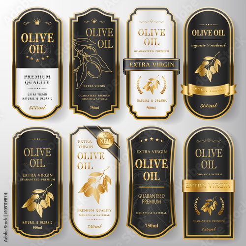premium olive oil labels set