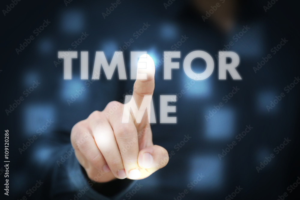 Businessman touching Time For Me Businessman touching Time For Me