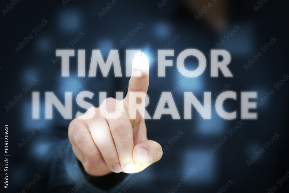 Businessman touching Time For Insurance Businessman touching Time For Insurance