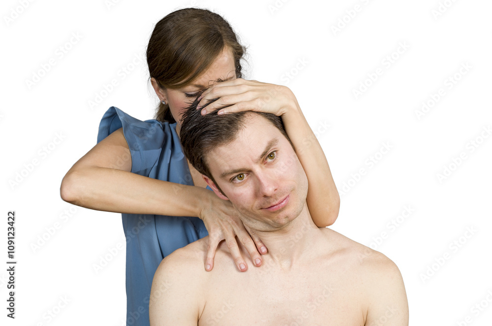 Obraz premium Cervical manipulation with axial compression