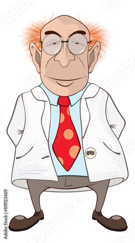  Illustration of a Cute Professor. Cartoon Character 