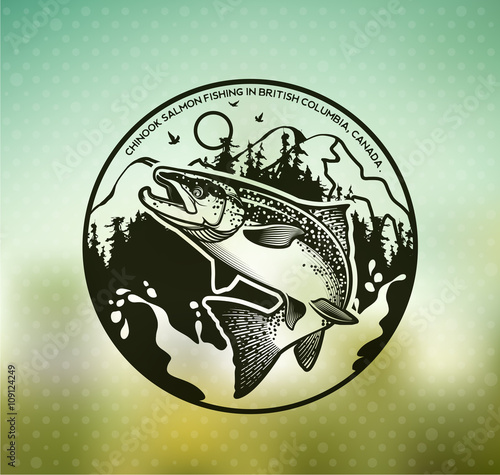Vintage Salmon fishing emblems
