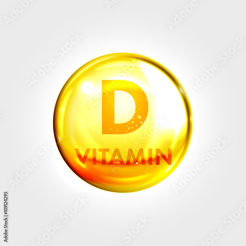 Vitamn D icon drop gold pill capsule